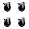 Service Caster 5'' Hard Rubber Wheel Swivel Top Plate Caster Set with Posi Brake, 4PK SCC-20S514-HRS-PLB-4 - alternate 1